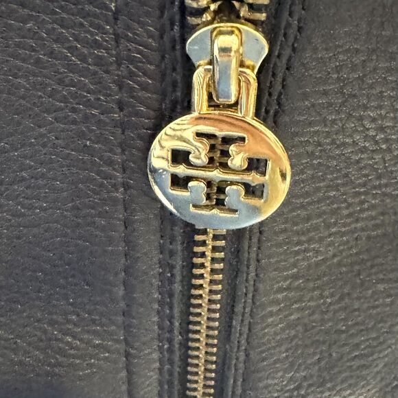 Tory Burch Boots Womens Size 9.5 Black Leather Tall Knee High Gold Buckle 1783 - Picture 8 of 9